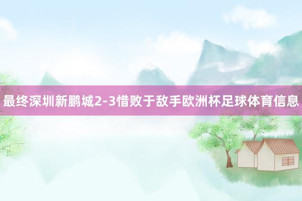 最终深圳新鹏城2-3惜败于敌手欧洲杯足球体育信息