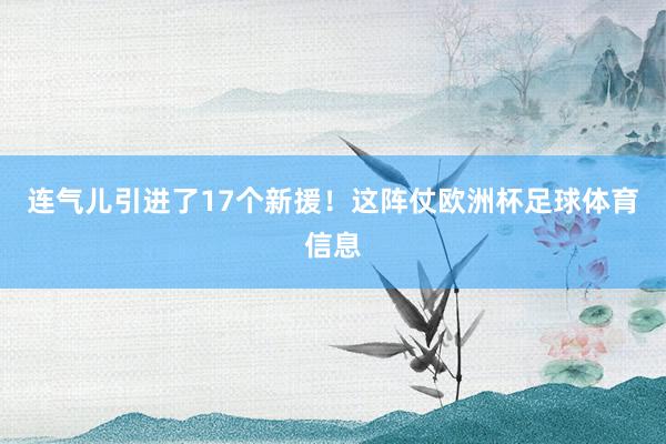 连气儿引进了17个新援！这阵仗欧洲杯足球体育信息