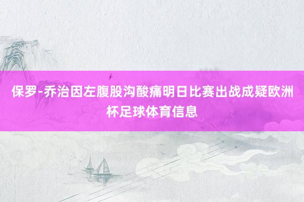 保罗-乔治因左腹股沟酸痛明日比赛出战成疑欧洲杯足球体育信息